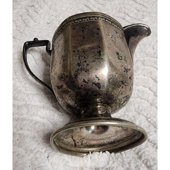 Vintage W.M. MOUNTS Homan Plate on Nickel Silver ART DECO Creamer GuC - Picture 2 of 6